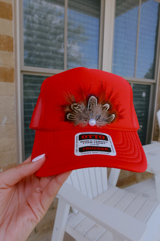 Red Feather Foam Trucker Hat