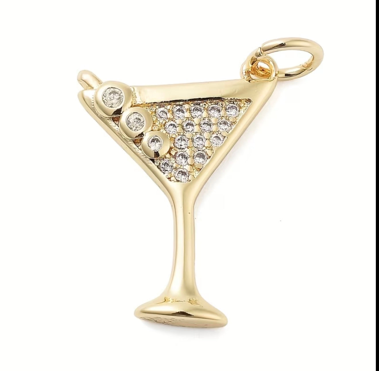 Gold Martini Charm - Medium