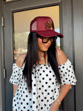 Maroon Feather Foam Trucker Hat