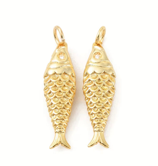 Gold Fish Charm - Medium