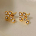 Diamond Cross Earrings Non-Tarnish