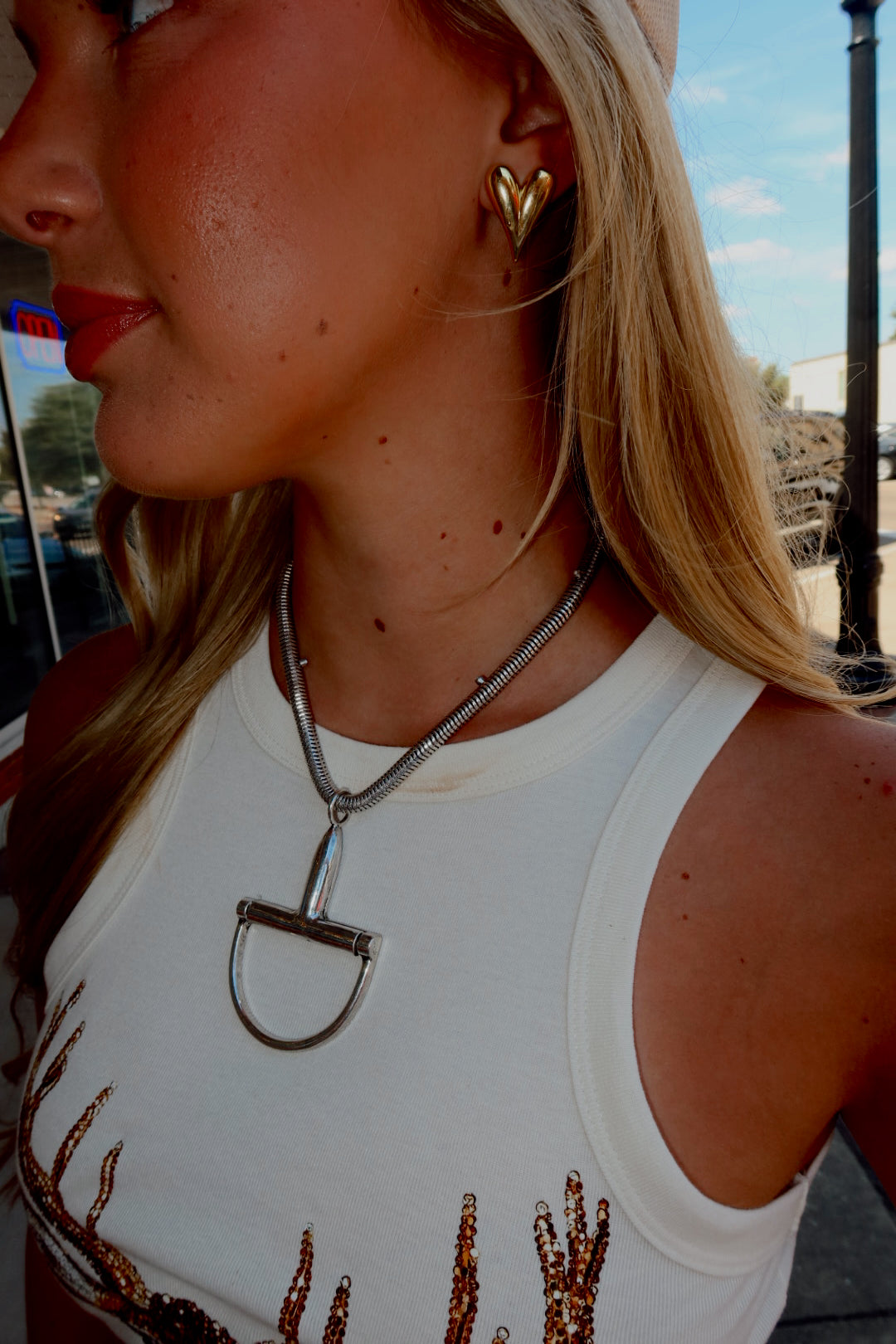 Silver Horse Bit Necklace