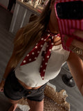 Polka Dot Maroon & White Twilly