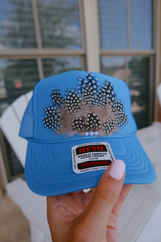 Blue Feather Foam Trucker Hat