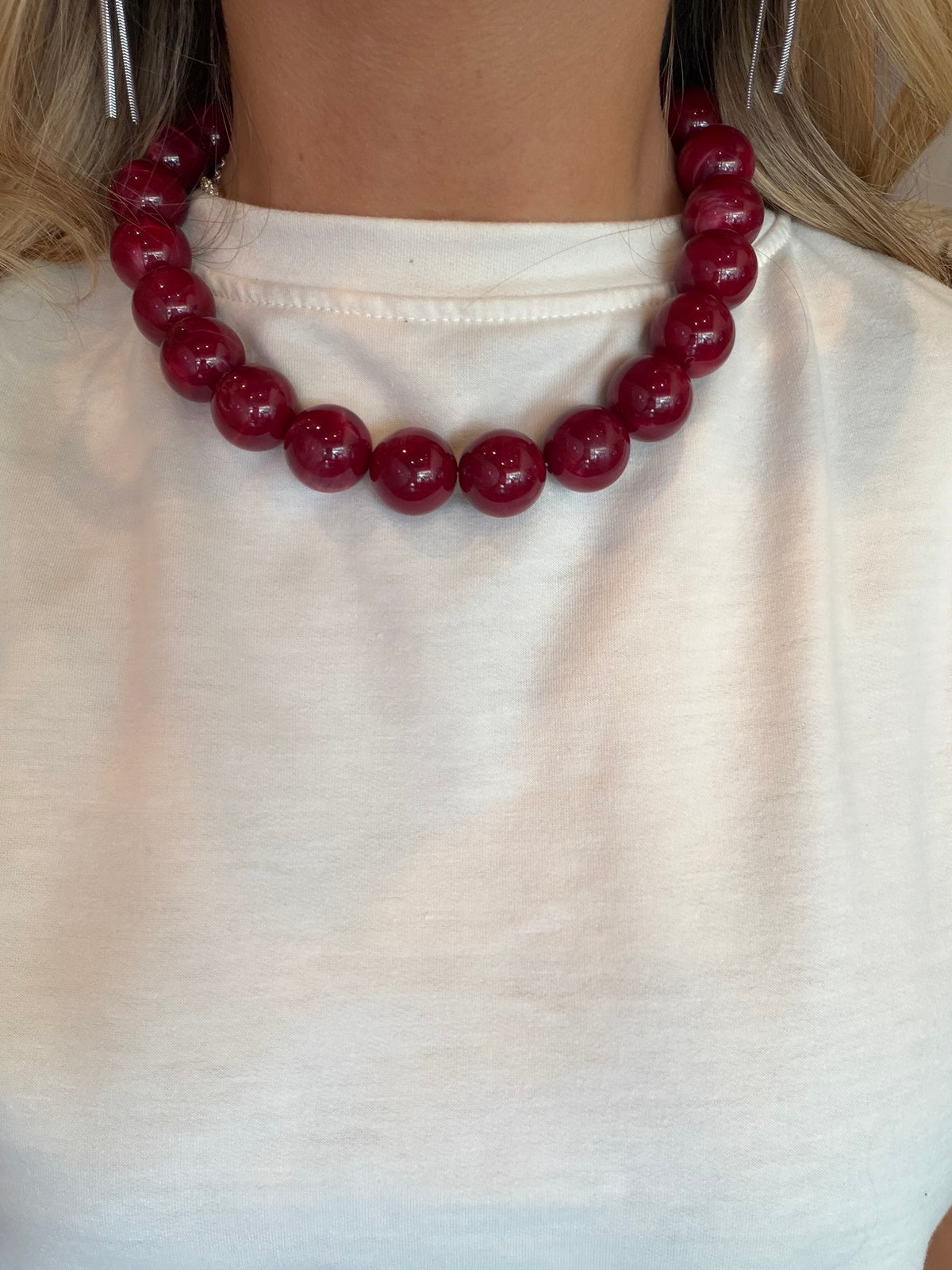 Maroon Bauble Necklace