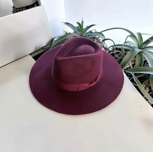 Maroon Felt Rancher Hat