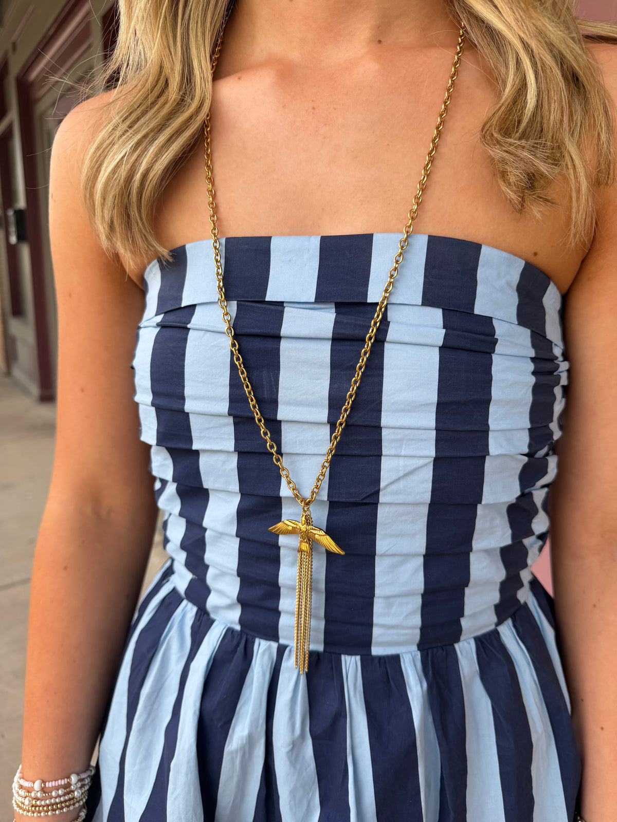18K Fringe Bird Necklace