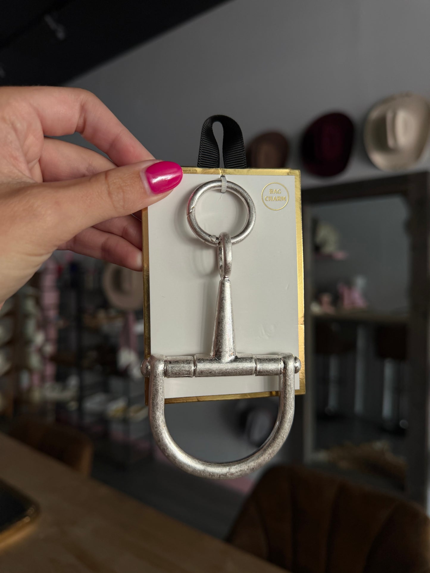 Large Silver Horse-bit Bag Charm