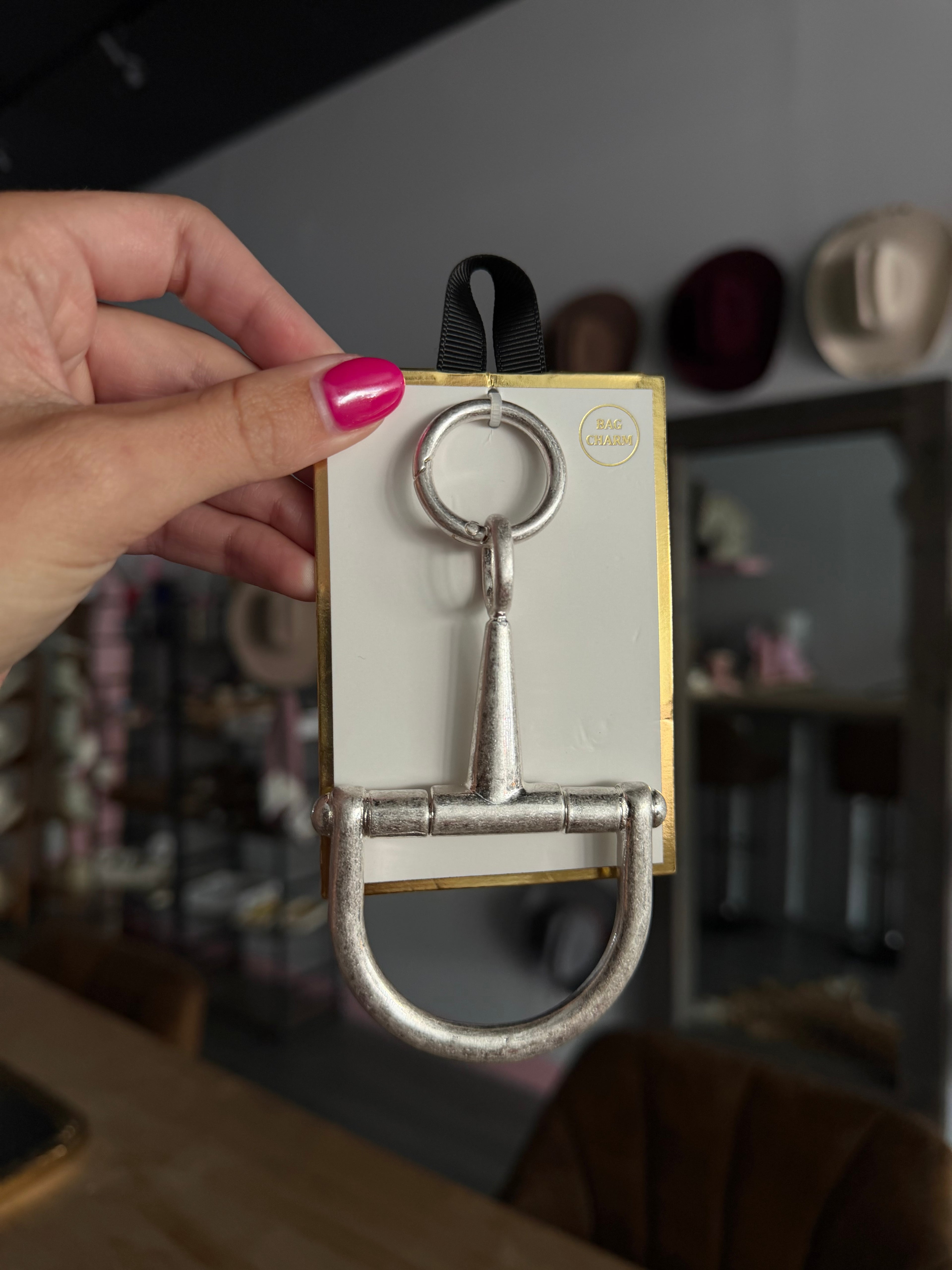 Large Silver Horse-bit Bag Charm