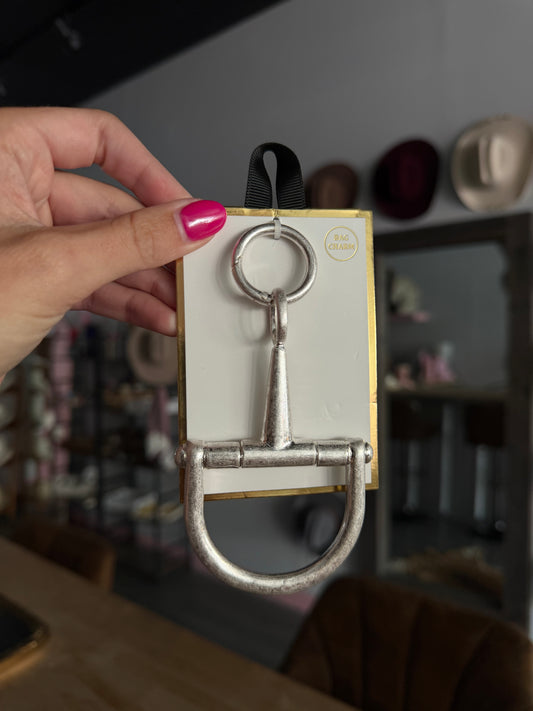 Large Silver Horse-bit Bag Charm