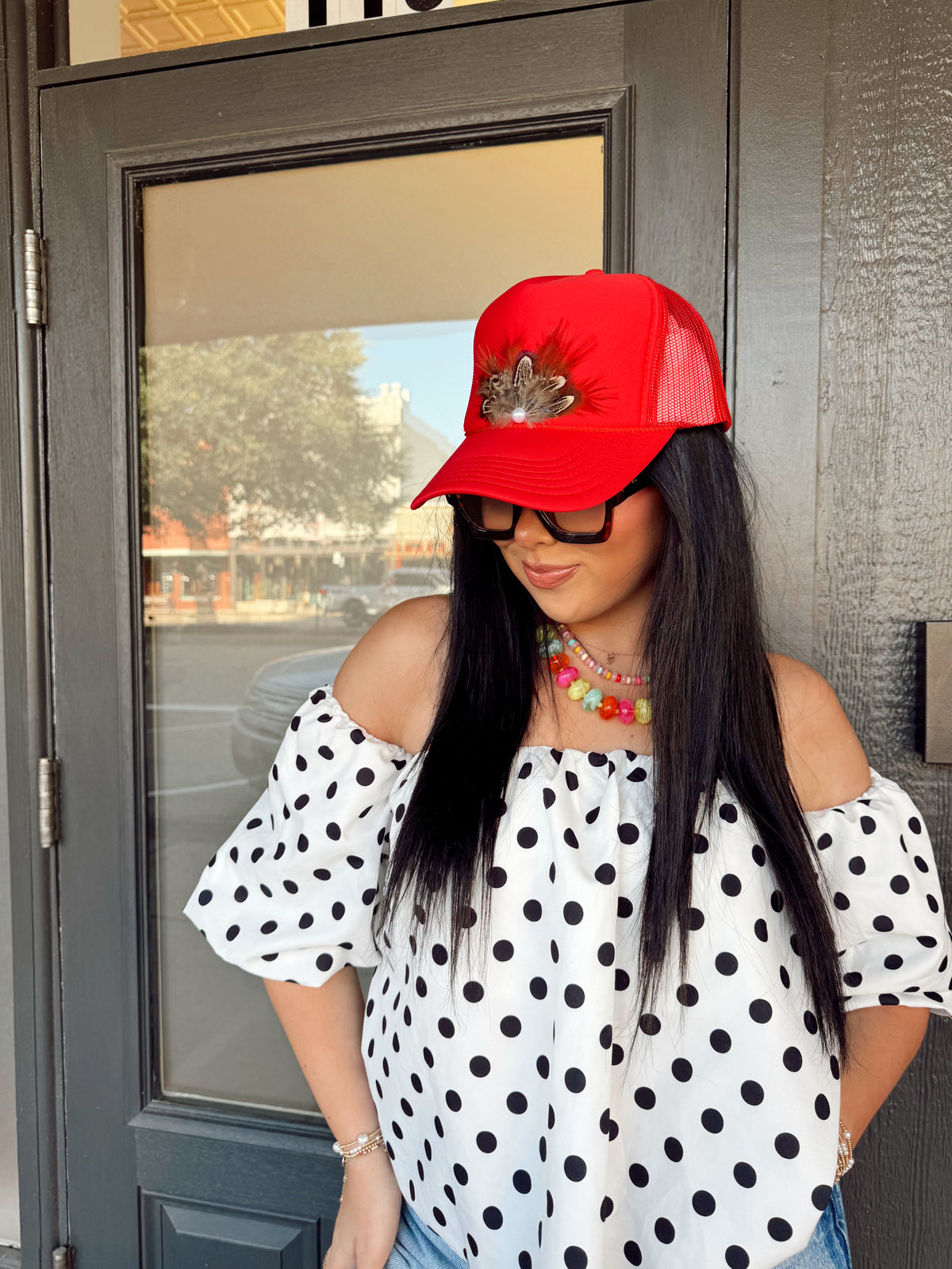 Red Feather Foam Trucker Hat