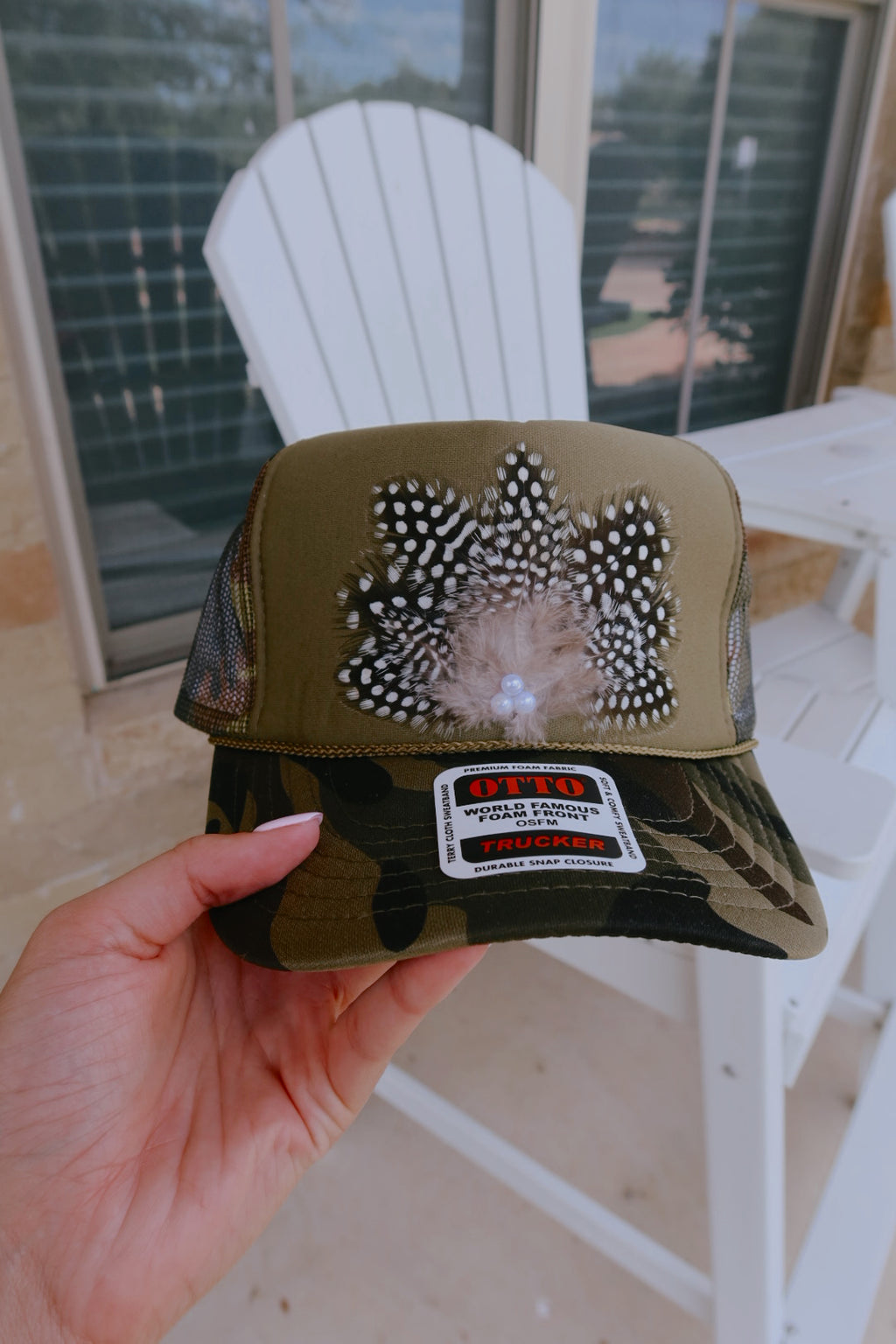 Camo Feather Foam Trucker Hat