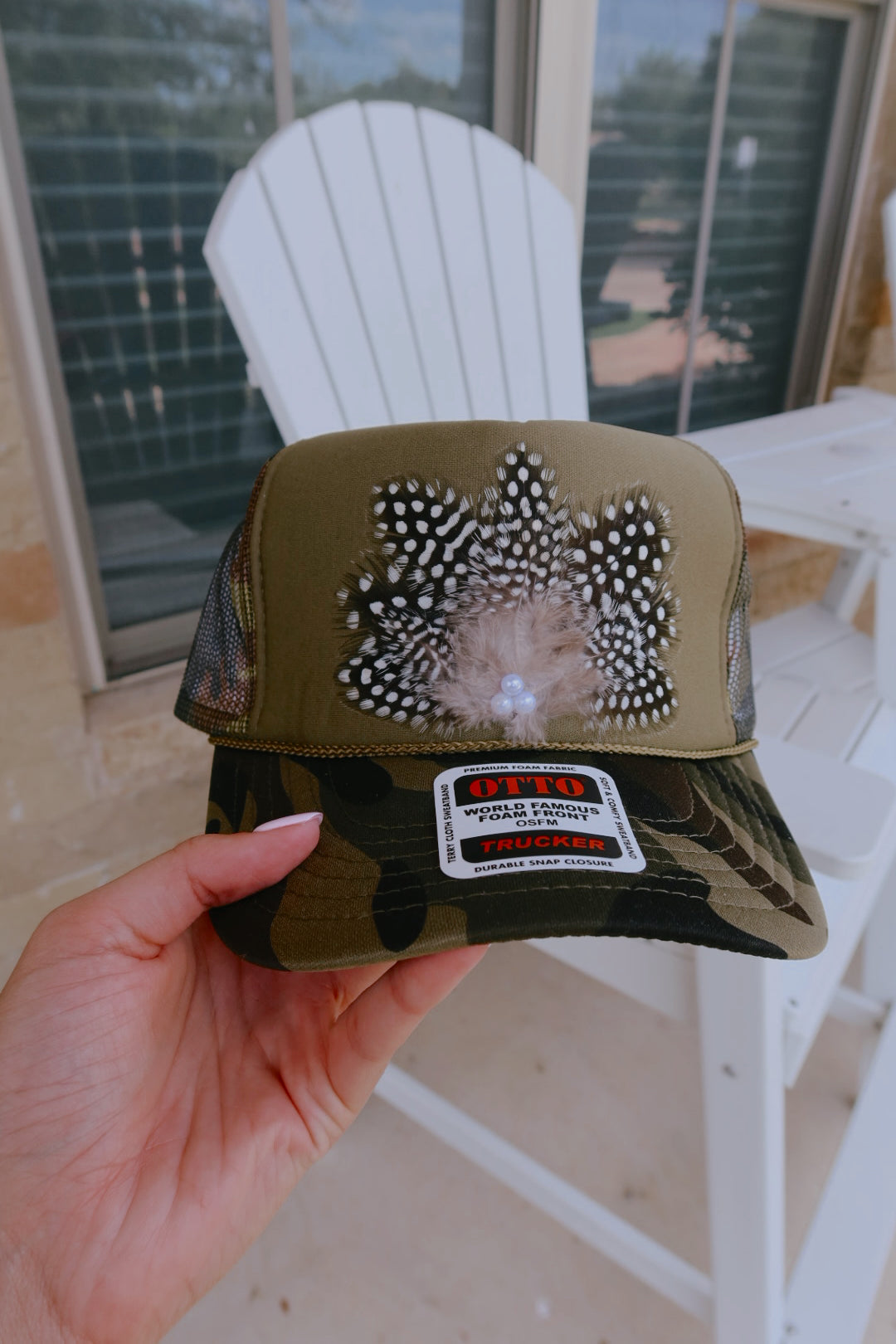 Camo Feather Foam Trucker Hat
