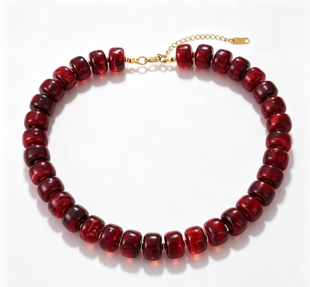 Maroon Beaded Necklace