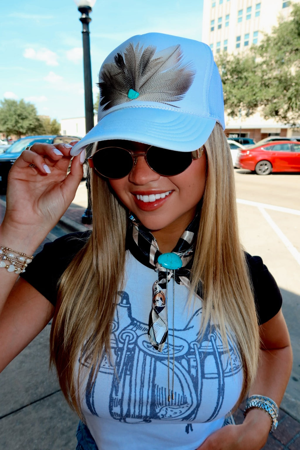White Feather Foam Trucker Hat