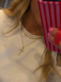 Layered Cross Necklace Non-Tarnish