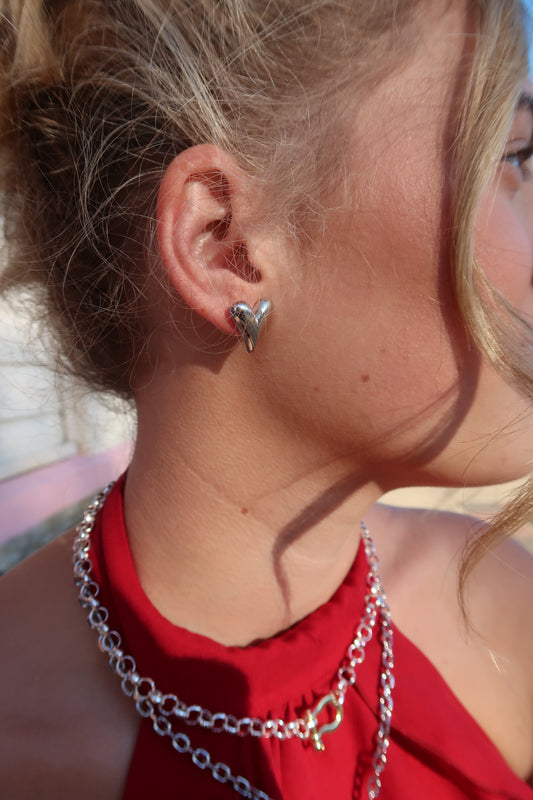 The Silver Sweetheart Stud Earrings