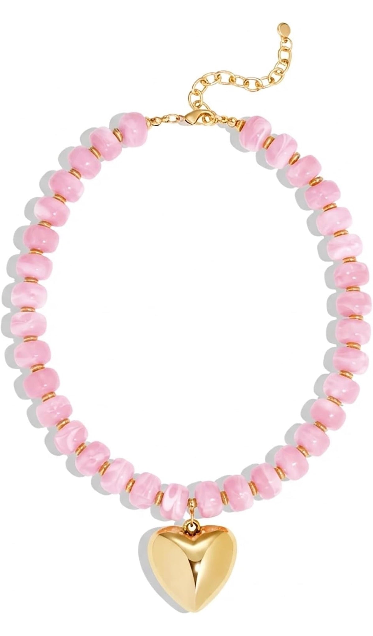 Sweet Baby Pink w/ Heart Bubble Necklace