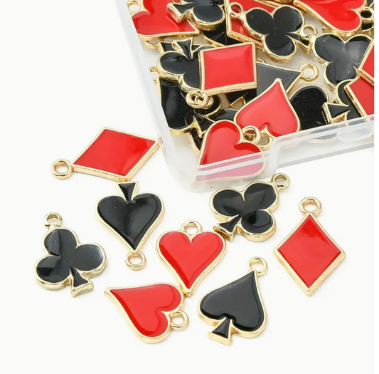 Gold Black Clubs Charm - Medium