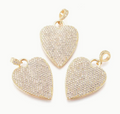 Gold Heart Filled w/ Diamonds - Large