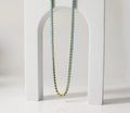 18k Gold Turquoise Tennis Chain Necklace