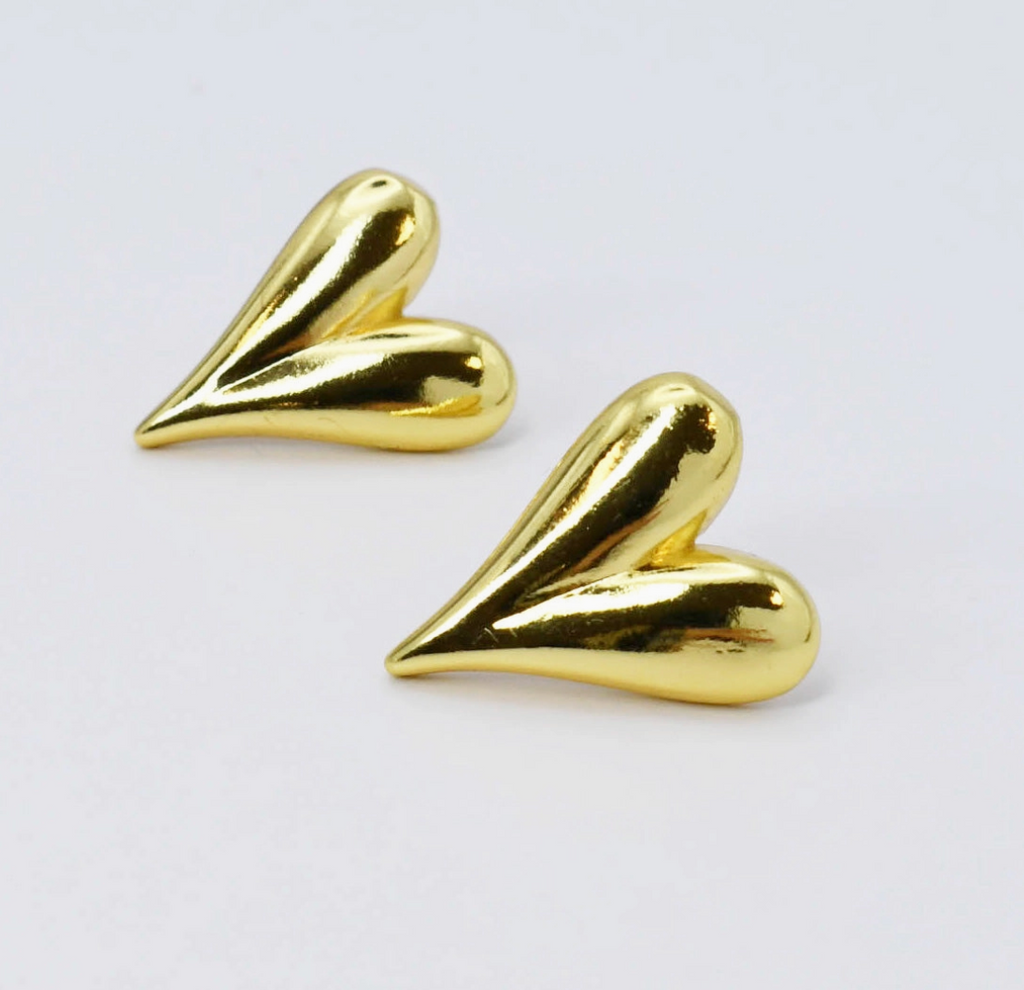 The Golden Sweetheart Stud Earrings