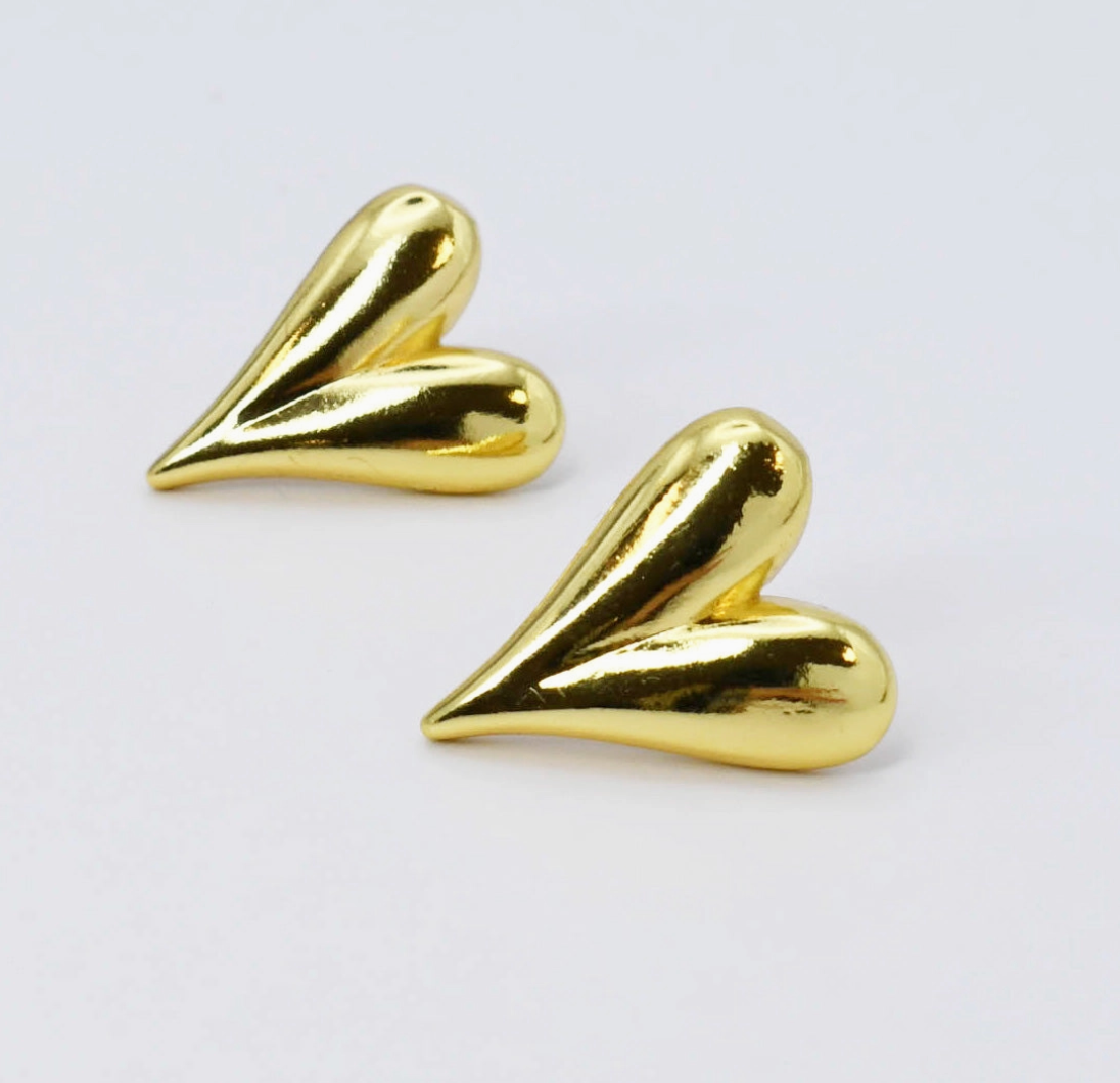 The Golden Sweetheart Stud Earrings