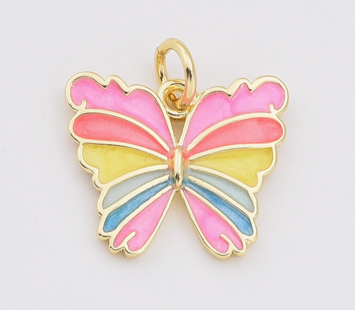 Rainbow Butterfly Charm - Large