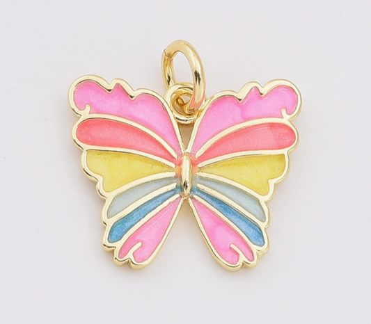 Rainbow Butterfly Charm - Large