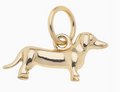 Gold Weenie Dog Charm - Medium
