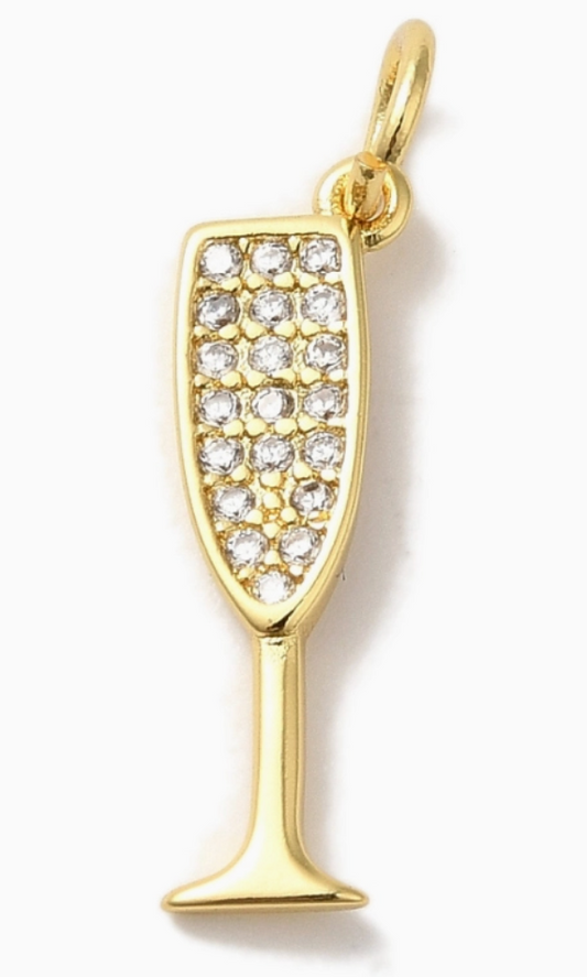 Gold Champagne Charm - Medium