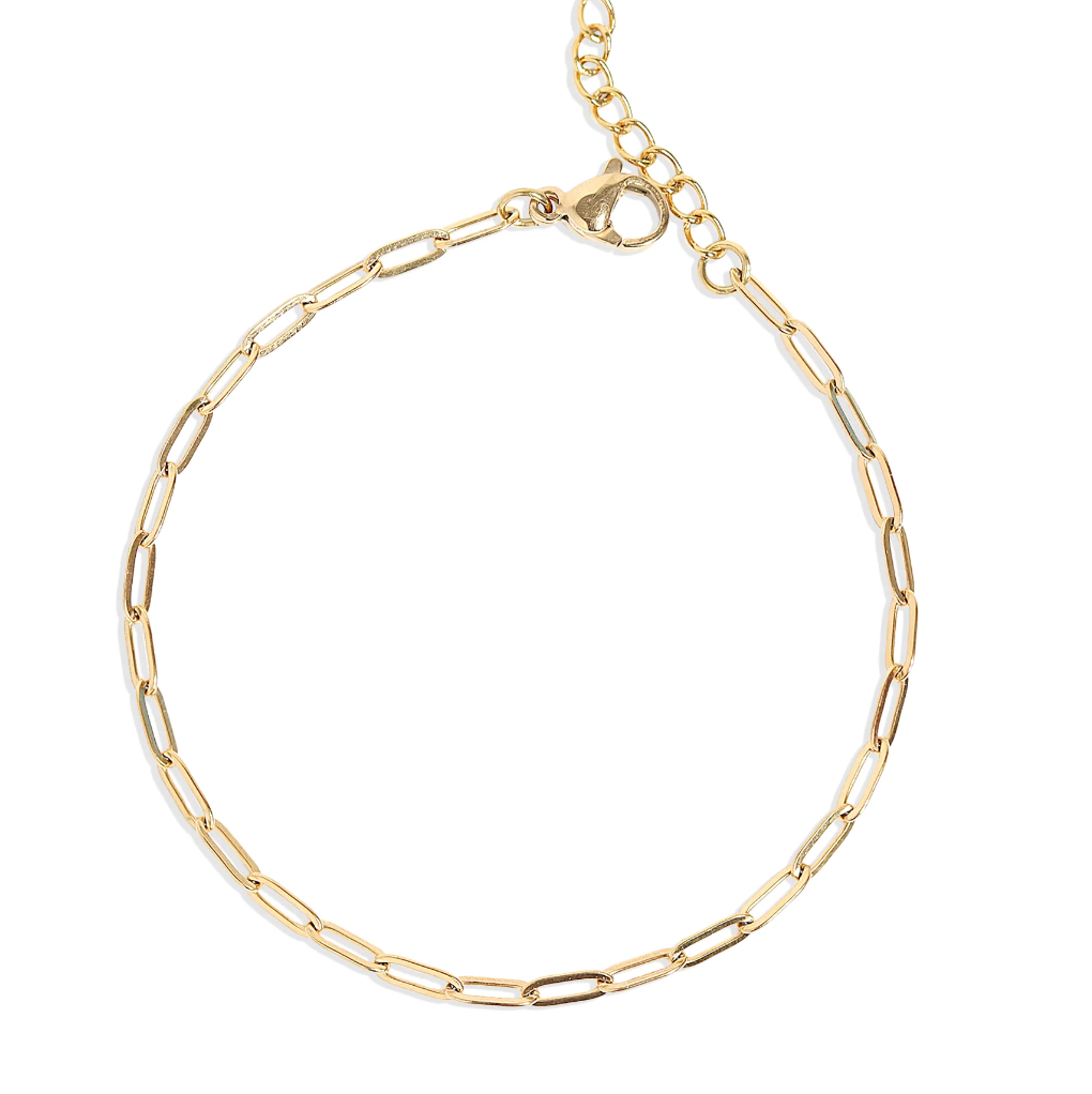 Gold Paperclip Bracelet Chain
