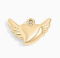 Medium Heart with Angel Wings Charm