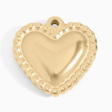 Medium Studded Heart Charm